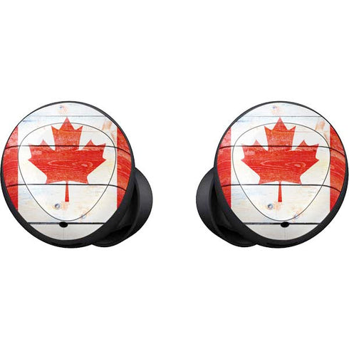 Canada Flag Light Wood Galaxy Buds Skin